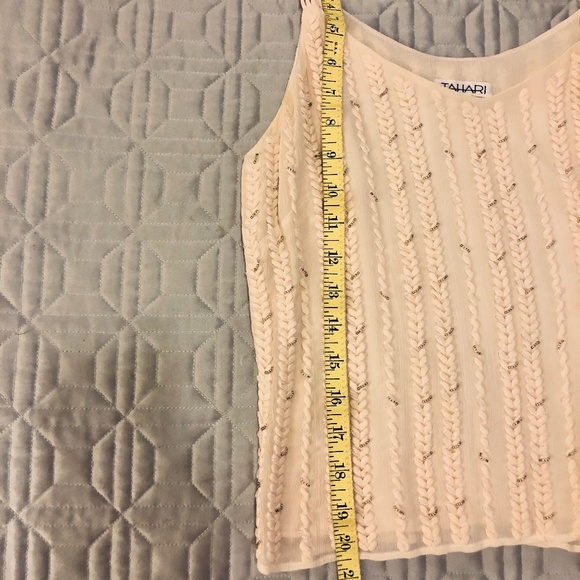 NWOT Silk Pearl-Silver Bead/Weave Camisole Tank - Picture 7 of 14